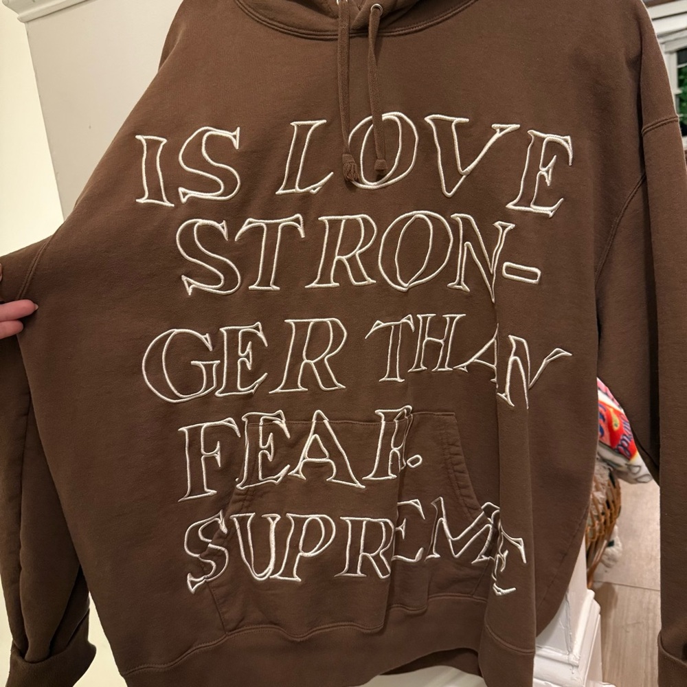Supreme Brown Hoodie - XLarge